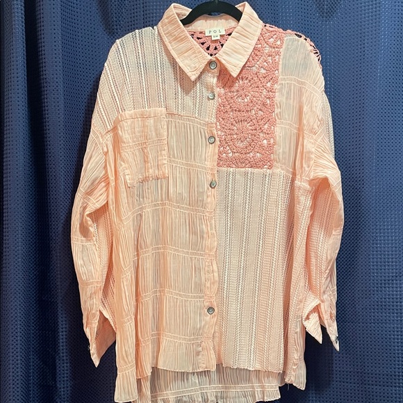 POL Tops - POL Peach Textured Blouse
